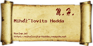 Mihálovits Hedda névjegykártya